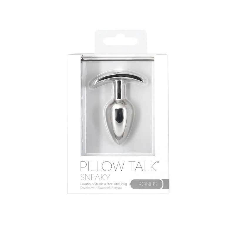PILLOW TALK - SNEAKY STAINLESS STEEL BUTT PLUG WITH SWAROVSKI CRYSTAL