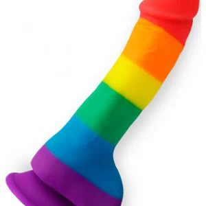 Pride Dildo Rainbow with Balls silikoonist dildo