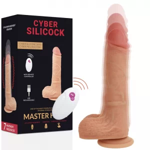 Puldiga vibreeriv ja liikuv dildo Master Huck (21x4cm)