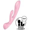 Rabbit- ja massaaživibraator Satisfyer Triple Oh (roosa)