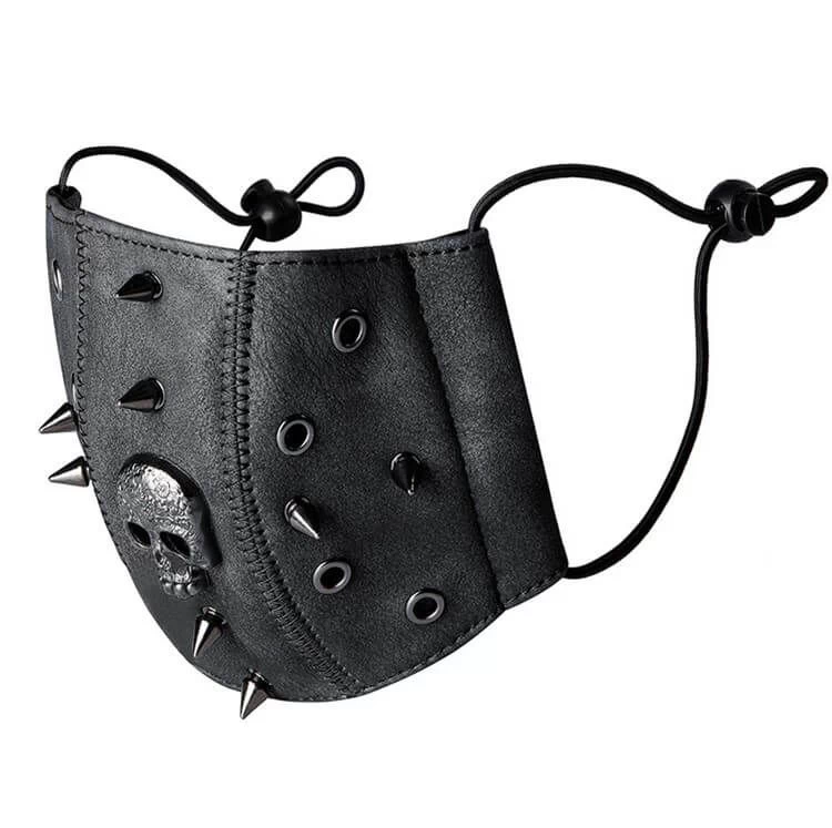 Reguleeritav mask Steampunk-stiilis kolju naastudega