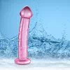 Roosa klaasist dildo/anaaltapp Lovetoy Glass Romance Pink 2 (17.8×3.8cm)