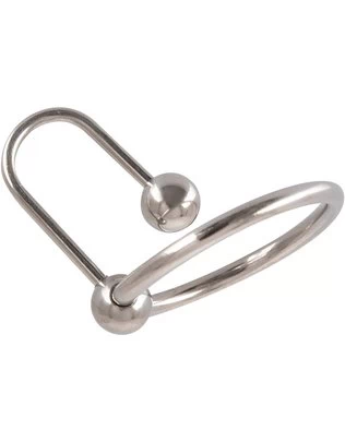 Shots Steel penis plug with glans ring