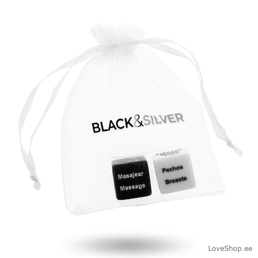 Siivutud täringud täiskasvanutele Black & Silver