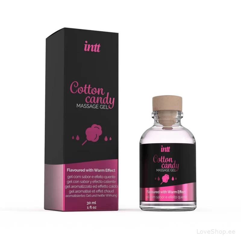 Soojendava toimega massaažigeel & libesti Intt Cotton Candy (suhkruvatt)
