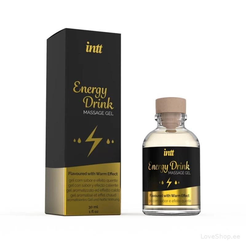 Soojendava toimega massaažigeel & libesti Intt Energy Drink (energiajook)
