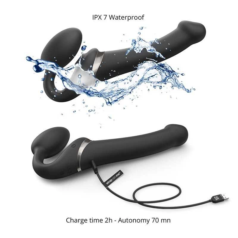 STRAP-ON-ME - 3 MOOTORIGA PAINDUV SILIKOONIST KAUGLIHTIMISPULDIGA STRAPLESS DILDO - Image 6