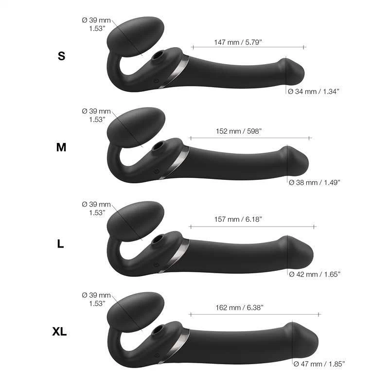 STRAP-ON-ME - 3 MOOTORIGA PAINDUV SILIKOONIST KAUGLIHTIMISPULDIGA STRAPLESS DILDO - Image 9