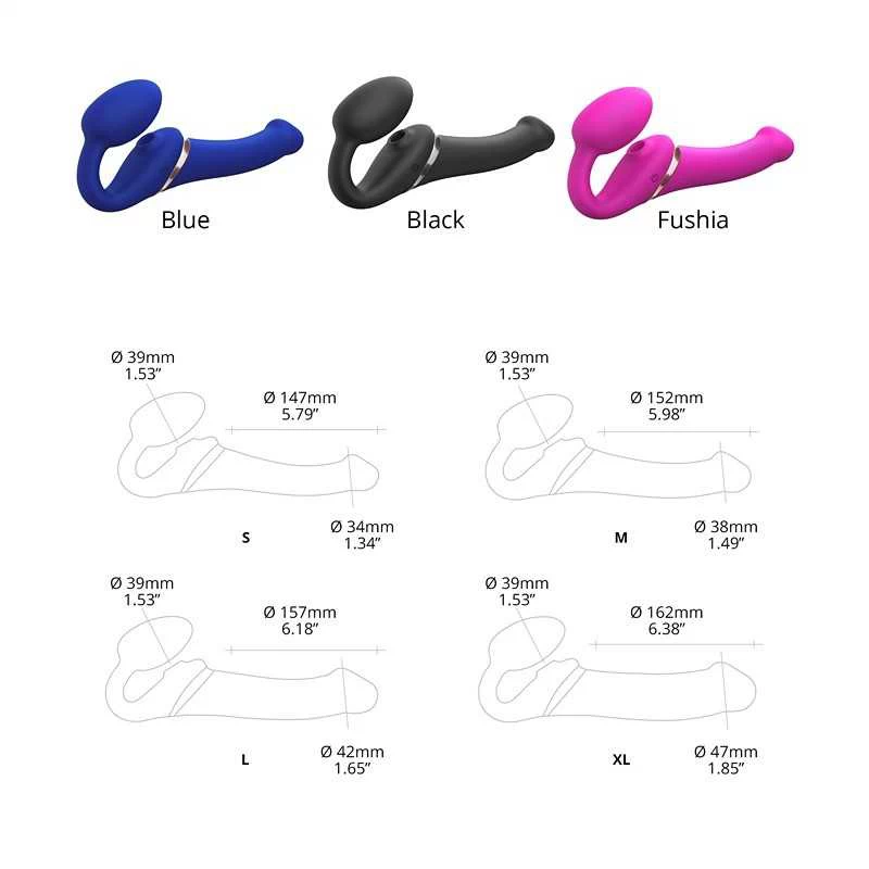 STRAP-ON-ME - 3 MOOTORIGA PAINDUV SILIKOONIST KAUGLIHTIMISPULDIGA STRAPLESS DILDO - Image 10