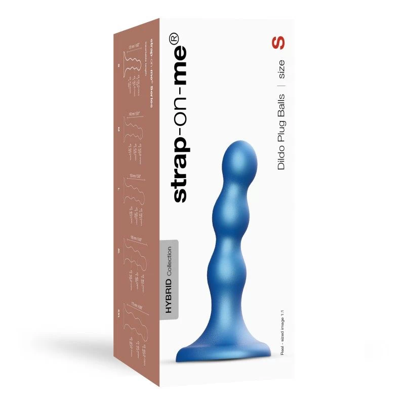 Strap-On-Me - Dildo Plug Balls Metallic Blue S - Image 2