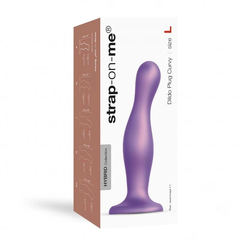 Strap-On-Me - Dildo Plug Curvy Metallic Purple L - Image 4