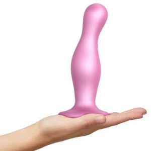 Strap-On-Me – Dildo Plug Curvy Metallic Sugar Pink L