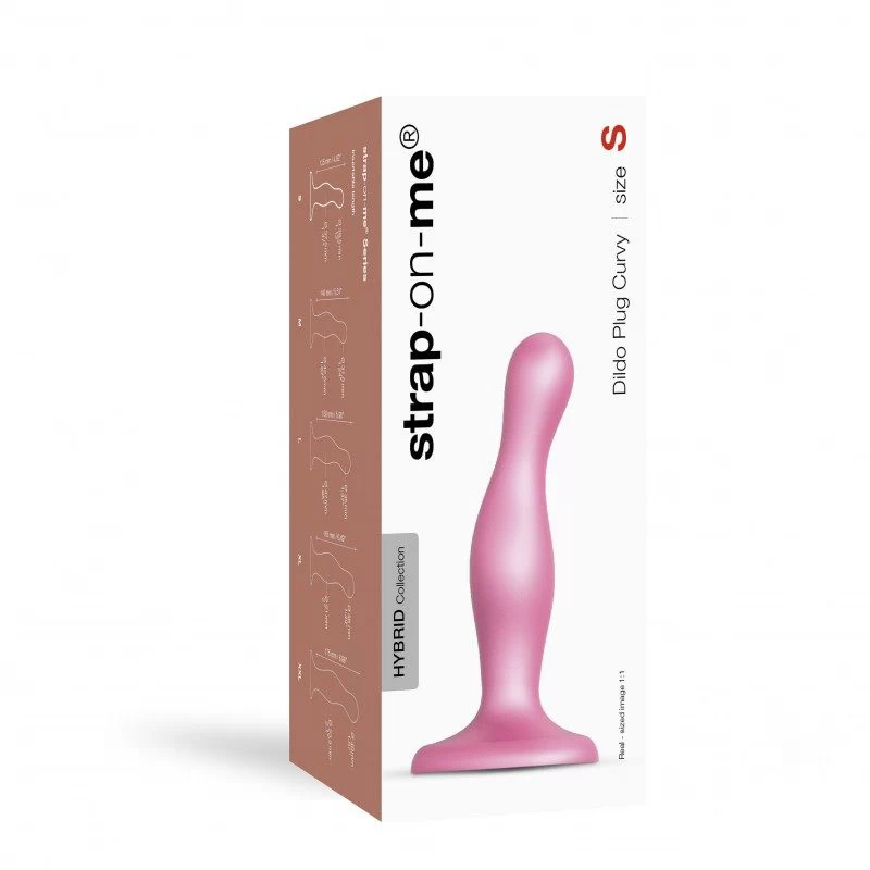 Strap-On-Me - Dildo Plug Curvy Metallic Sugar Pink S - Image 4