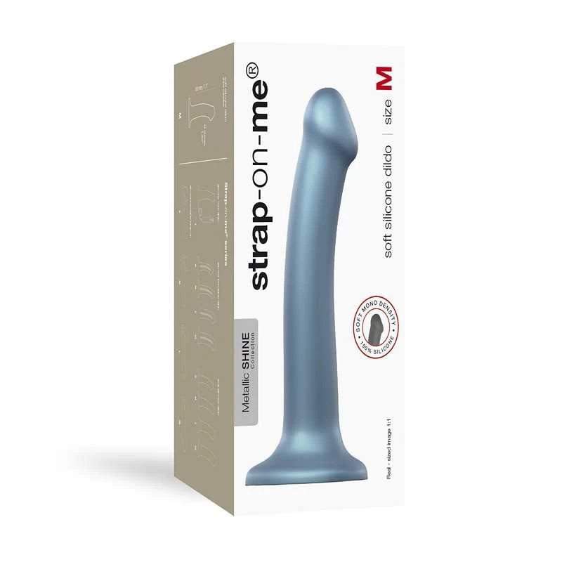 Strap-On-Me - Mono Density Dildo Metallic Shine Duck Blue M - Image 3