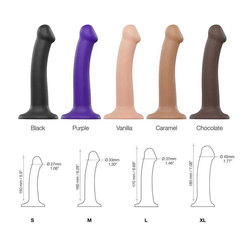Strap-On-Me - Mono Density Dildo Metallic Shine Purple M - Image 4