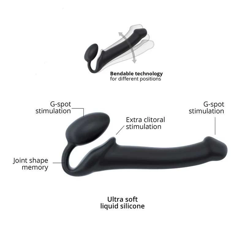 Strap-On-Me - Semi-Realistic Bendable Strapless Strap-On Black - Image 4