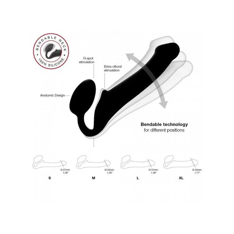 Strap-On-Me - Semi-Realistic Bendable Strapless Strap-On Black - Image 5