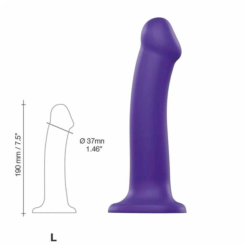 Strap-On-Me - Semi-Realistic Dual Density Bendable Dildo Purple L - Image 4
