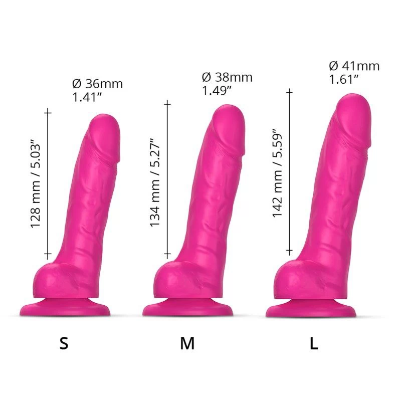 Strap-On-Me - Sliding Skin Realistic Dildo Fuchsia - Image 4