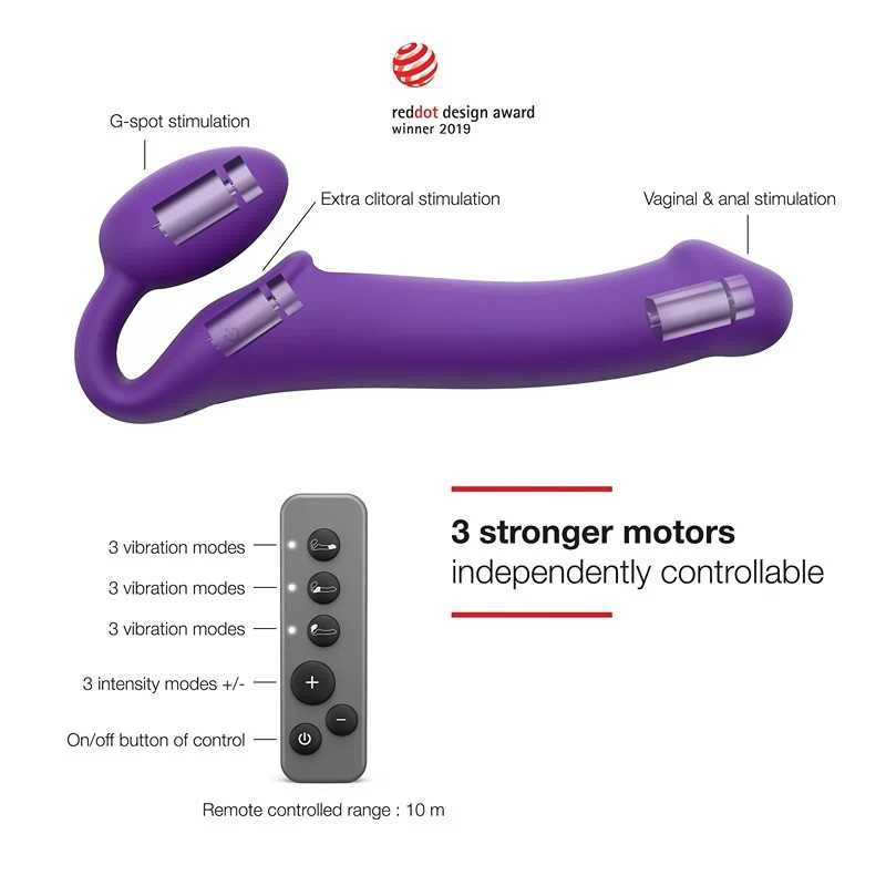 Strap-On-Me - Vibrating Bendable Strap-On L Purple - Image 6