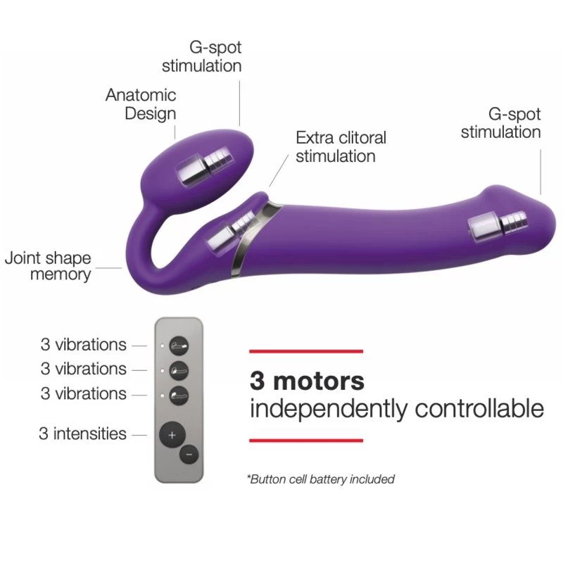 Strap-On-Me - Vibrating Bendable Strap-On L Purple - Image 7