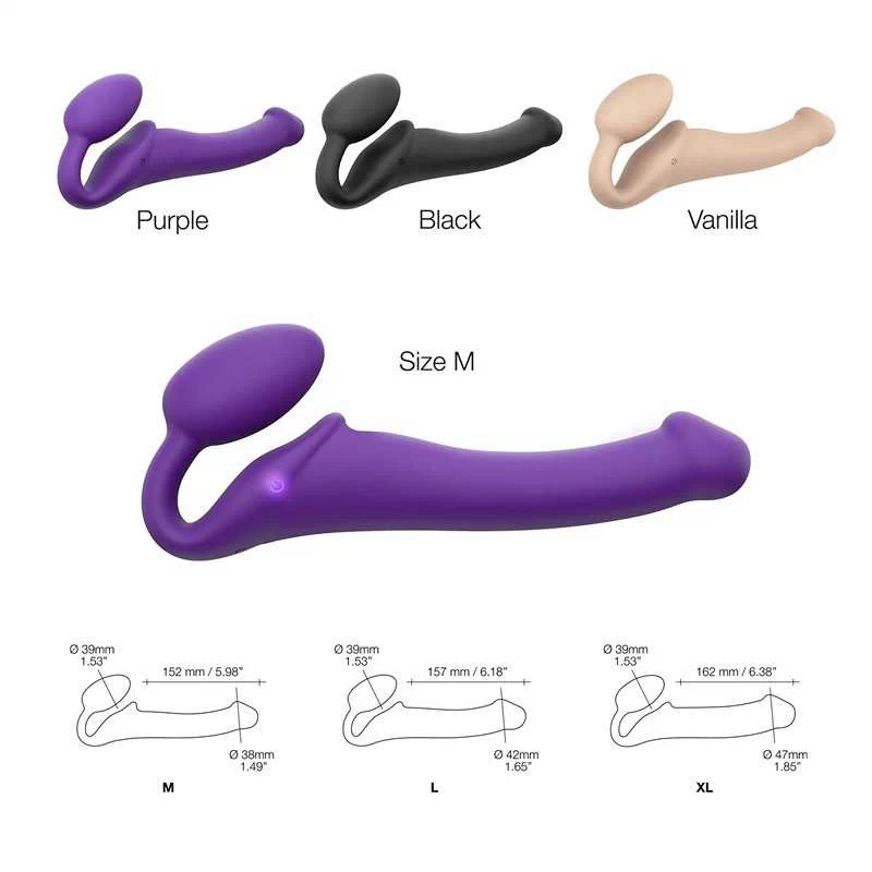 Strap-On-Me - Vibrating Bendable Strap-On L Purple - Image 10