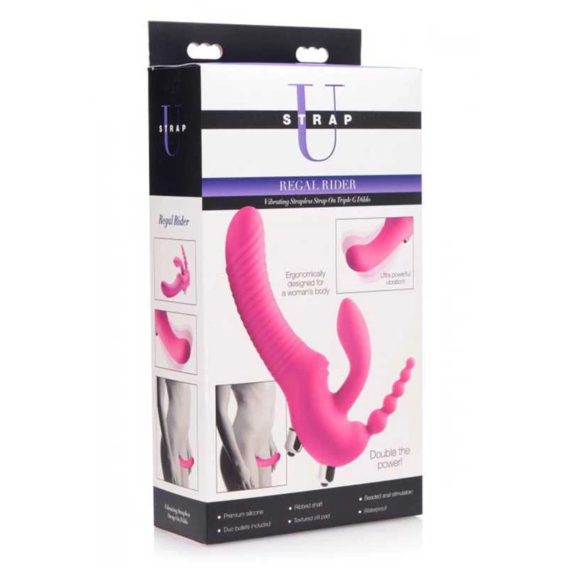 STRAP U - REGAL RIDER TRIPLE G VIBRATING SILICONE STRAPLESS STRAP-ON - Image 4