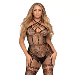 Strappy halter bodystocking