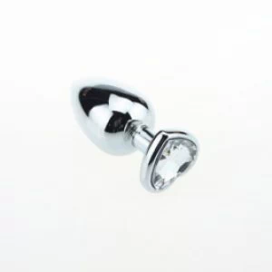 Südamekujulise värvita kiviga metallist anaaltapp S