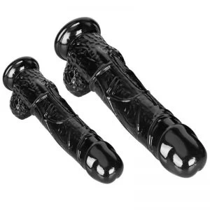 Suur must realistlike veenidega dildo