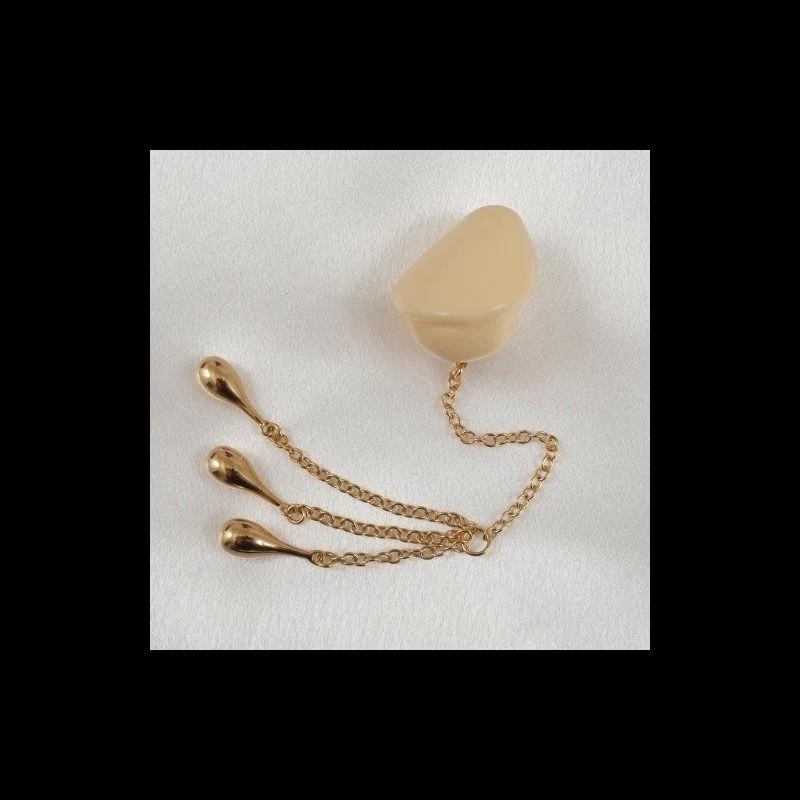 SYLVIE M - UNISEX PENIS HEAD ANAL JEWELRY WITH GOLD PENDANT CHAINS