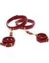 Taboom burgundy faux leather wrist to thigh cuffs