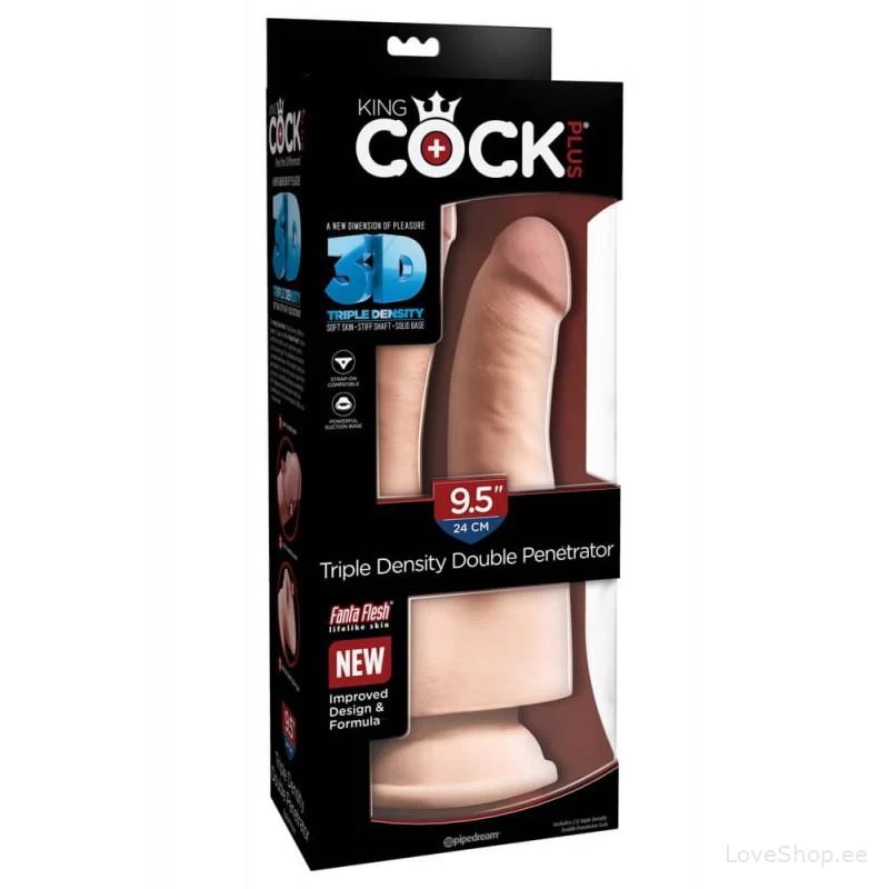 Topelt penetratsiooni dildo King Cock Plus Triple Density DP