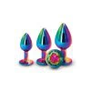 Värviliste anaaltappide komplekt mitmevärvilise ümarate kividega 3 tk