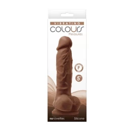 Vibratsiooniga dildo Colours 5" pruun