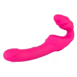Vibratsiooniga rihmadeta roosa strap-on