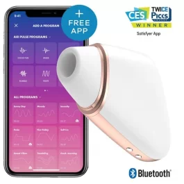 Vibratsiooniga valge õhkstimulaator Satisfyer Love Triangle