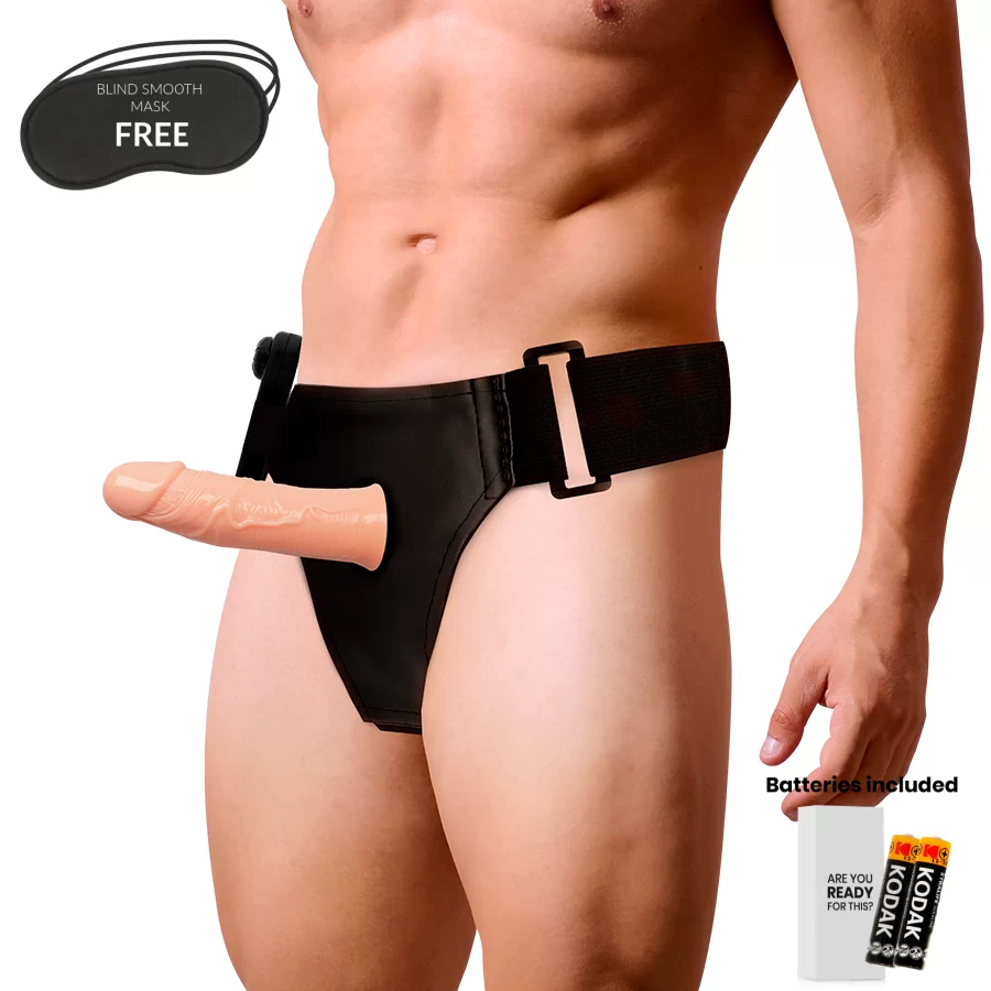 Vibreeriv ja õõnes strap-on Gregory (16.5x4.3cm)
