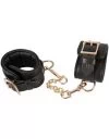 Zado Leather Handcuffs with Gold-coloured Chain