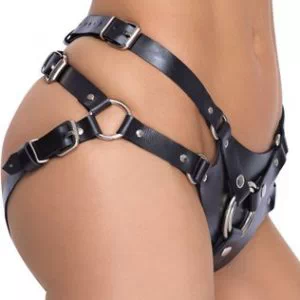 Zado leather strap-on harness
