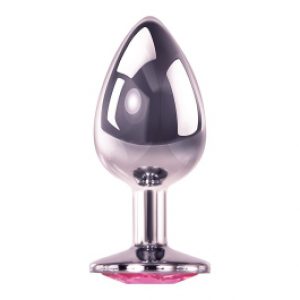 A&E Roosa kiviga hõbedane anaaltapp L