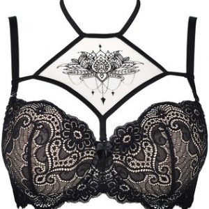 Axami Sexy Seductive Woman mustast pitsist rinnahoidja