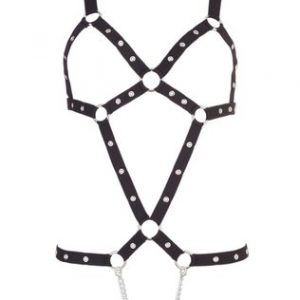 Bad Kitty black strap body with metal chains