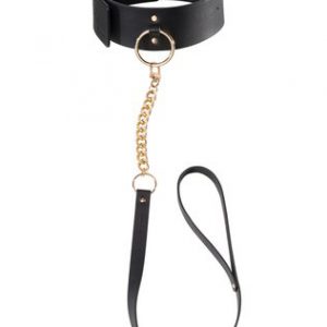Bijoux Indiscrets MAZE mākslīgās ādas kakla siksna ar pavadu