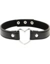 Coquette black leatherette heart choker