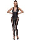 Cottelli Lingerie black matte look lace-up catsuit