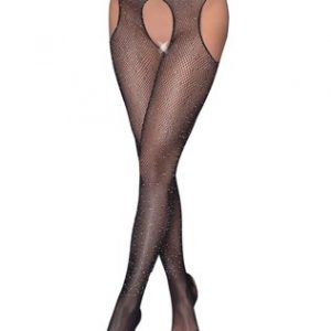 Cottelli Lingerie mustad võrksukkpüksid väljalõgete ja ehiskividega