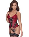 Cottelli Lingerie punane korsett mustade pitsdetailidega