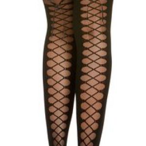 Dreamgirl 0219 mustad mustriline sukad kandmiseks sukahoidjaga