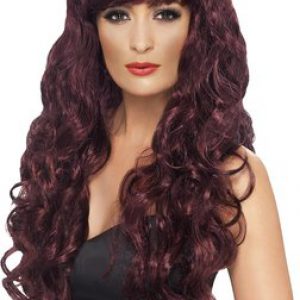 Fever Siren tumepunane parukas